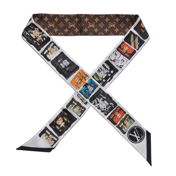 LOUIS VUITTON  Silk Monogram Tribute To Petite Malle BB Bandeau Black - Picture 1 of 3